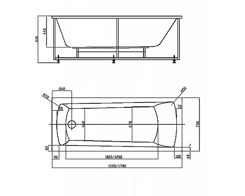 Приобрести Акриловая ванна Aquatek Либра New 150x70 LIB150N-0000002 без гидромассажа с фронтальной панелью с каркасом (разборный) со слив-переливом (слева) в магазине сантехники Santeh-Crystal.ru