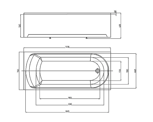 Заказать Акриловая ванна Aquatek Eco-friendly Ника 170x75 NIK170-0000001 без панелей, каркаса и слив-перелива в магазине сантехники Santeh-Crystal.ru