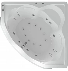 Акриловая ванна Aquatek Сириус 164х164 SIR164-0000006 с гидромассажем с фронтальной панелью с каркасом (разборный) со слив-переливом