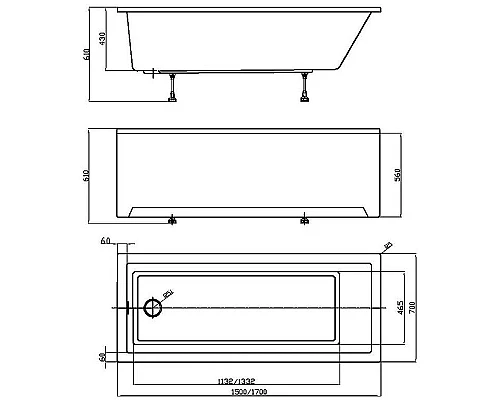 Купить Акриловая ванна Aquatek Eco-friendly София 170x70 SOF170-0000001 без панелей, каркаса и слив-перелива в магазине сантехники Santeh-Crystal.ru