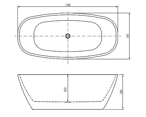 Купить Акриловая ванна Aquatek Тера 170x78 AQ-128778WT без гидромассажа в магазине сантехники Santeh-Crystal.ru