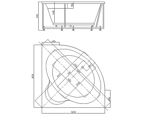 Купить Акриловая ванна Aquatek Eco-friendly Ума 145х145 UMA145-0000001 без панелей, каркаса и слив-перелива в магазине сантехники Santeh-Crystal.ru