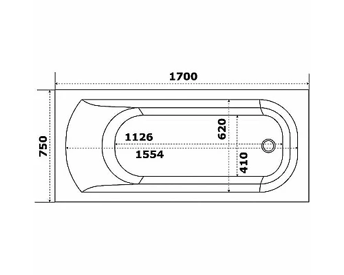 Купить Акриловая ванна Bas Нирвана 170x75 В 00115 без гидромассажа в магазине сантехники Santeh-Crystal.ru