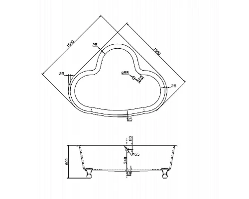 Купить Акриловая ванна BelBagno 150х150 BB07 без гидромассажа в магазине сантехники Santeh-Crystal.ru