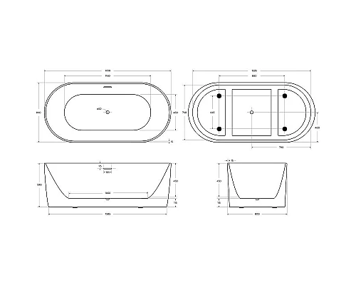 Купить Акриловая ванна BelBagno 170x80 BB411-1700-800-MATT без гидромассажа в магазине сантехники Santeh-Crystal.ru