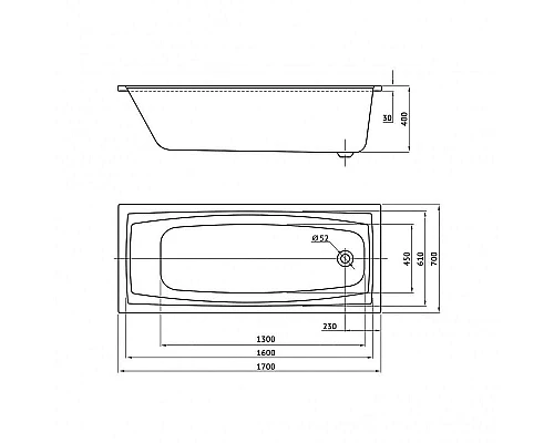 Заказать Акриловая ванна Berges Feya 170x70 050012 без гидромассажа в магазине сантехники Santeh-Crystal.ru