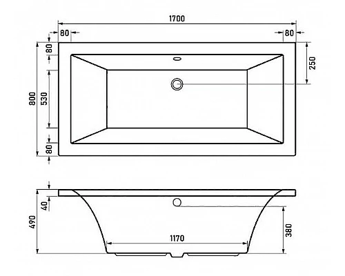 Приобрести Акриловая ванна Berges Tari 170x80 050030 без гидромассажа в магазине сантехники Santeh-Crystal.ru