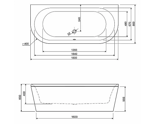Заказать Акриловая ванна Cezares Metauro 180x80 METAURO-wall-180-80-40-W37 без гидромассажа в магазине сантехники Santeh-Crystal.ru