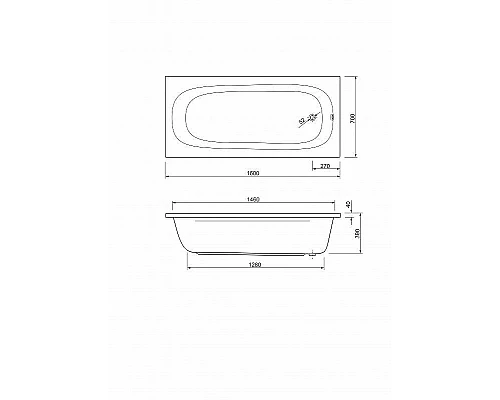 Купить Акриловая ванна Cezares Piave 160x70 PIAVE-160-70-42-W37 без гидромассажа в магазине сантехники Santeh-Crystal.ru
