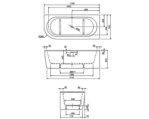 Заказать Акриловая ванна Cezares Slim 179x79 R SLIM CORNER-180-80-60-R-W37-SET без гидромассажа в магазине сантехники Santeh-Crystal.ru