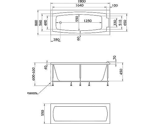 Заказать Акриловая ванна Creto Elite 180х80 11-18080 без гидромассажа в магазине сантехники Santeh-Crystal.ru