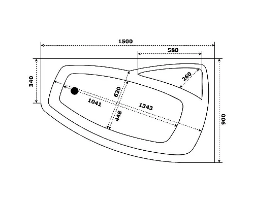 Купить Акриловая ванна Creto Madison 150х90 L 22-1111 без гидромассажа в магазине сантехники Santeh-Crystal.ru