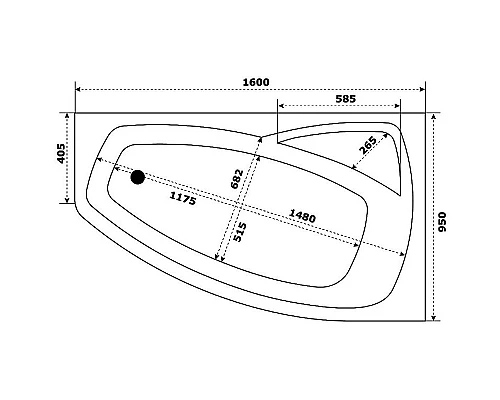 Купить Акриловая ванна Creto Madison 160х95 R 22-1114 без гидромассажа в магазине сантехники Santeh-Crystal.ru