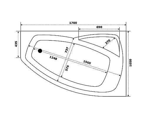 Заказать Акриловая ванна Creto Madison 170х105 R 22-1116 без гидромассажа в магазине сантехники Santeh-Crystal.ru