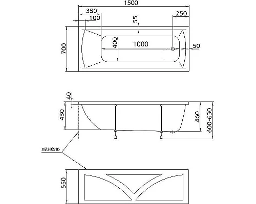 Заказать Акриловая ванна Creto Modalia 150х70 9-15070 без гидромассажа в магазине сантехники Santeh-Crystal.ru