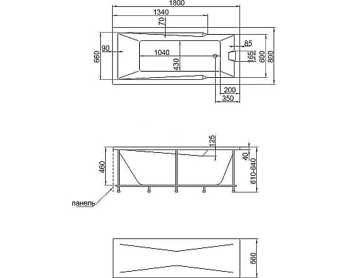 Купить Акриловая ванна Creto Regia 180х80 12-18080 без гидромассажа в магазине сантехники Santeh-Crystal.ru