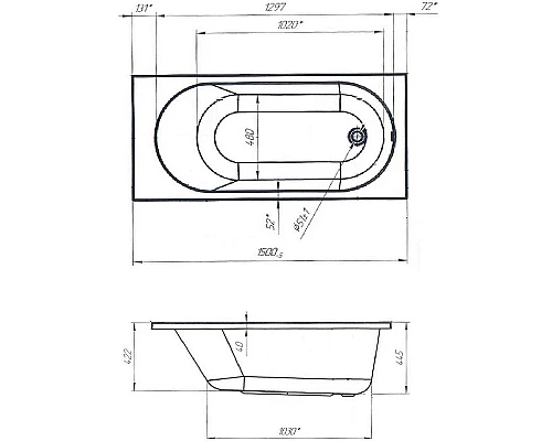 Заказать Акриловая ванна Creto Solly 150х70 18-15070 без гидромассажа в магазине сантехники Santeh-Crystal.ru