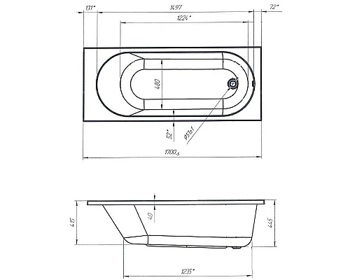 Заказать Акриловая ванна Creto Solly 170х70 18-17070 без гидромассажа в магазине сантехники Santeh-Crystal.ru