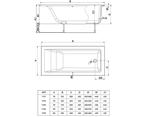 Заказать Ванна из искусственного камня Creto Venezia 150х70 1-1111 без гидромассажа в магазине сантехники Santeh-Crystal.ru