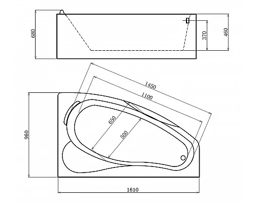 Заказать Акриловая ванна Gemy 161х96 G9046OR с гидромассажем в магазине сантехники Santeh-Crystal.ru