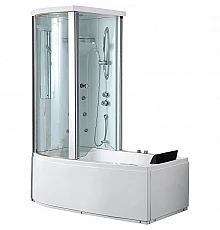 Акриловая ванна с душевой кабиной Gemy 170х85 G8040 B L с гидромассажем