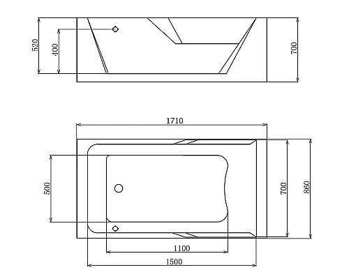 Заказать Акриловая ванна Gemy 171х86 G9066 II K L с гидромассажем в магазине сантехники Santeh-Crystal.ru