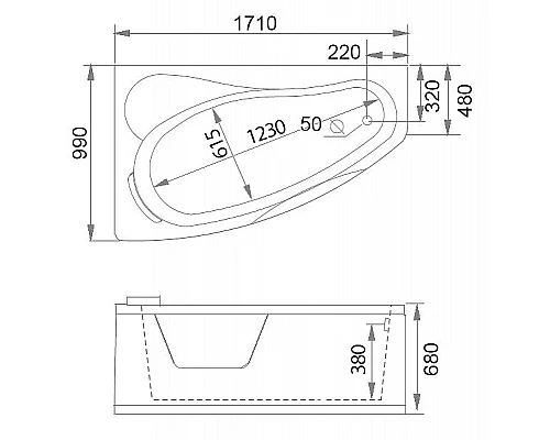 Заказать Акриловая ванна Gemy 171x99 G9046 II K L с гидромассажем в магазине сантехники Santeh-Crystal.ru