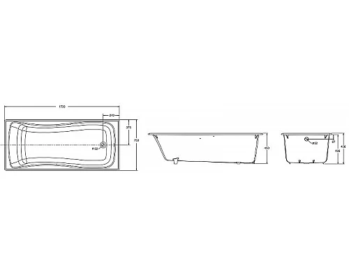 Приобрести Чугунная ванна Jacob Delafon Blis 170x75 E6D902-0 с антискользящим покрытием в магазине сантехники Santeh-Crystal.ru