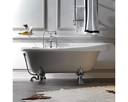 Приобрести Акриловая ванна Kerasan Retro 170x77 105590 Белый Хром в магазине сантехники Santeh-Crystal.ru