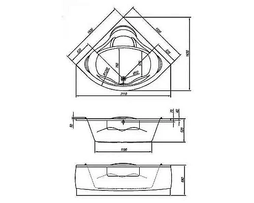 Заказать Акриловая ванна Kolpa San Loco 150х150 597380 без гидромассажа в магазине сантехники Santeh-Crystal.ru