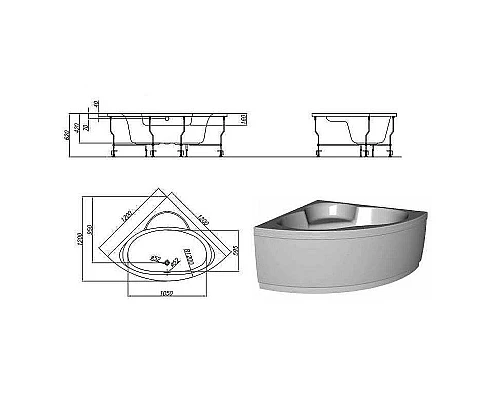 Купить Акриловая ванна Kolpa San Royal 120х120 562820 без гидромассажа в магазине сантехники Santeh-Crystal.ru