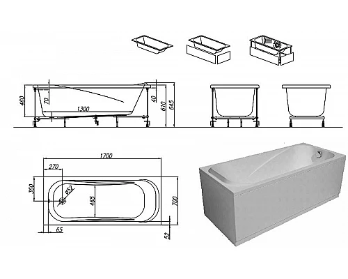 Заказать Акриловая ванна Kolpa San String 170x70 533890 без гидромассажа в магазине сантехники Santeh-Crystal.ru