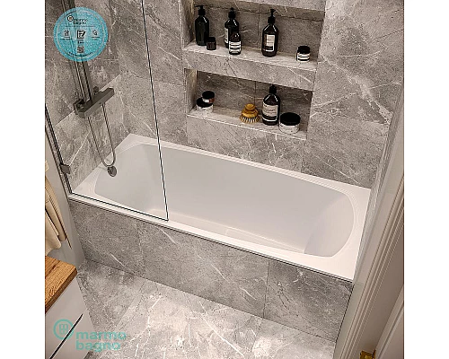 Приобрести Ванна из литьевого мрамора Marmo Bagno Элза 180x75 MB-Э180-75 без гидромассажа в магазине сантехники Santeh-Crystal.ru