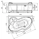Купить Акриловая ванна Radomir Vannesa Ирма 169х110 L 2-76-2-1-9-217 с гидромассажем Баланс Хром в магазине сантехники Santeh-Crystal.ru