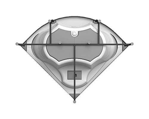 Купить Акриловая ванна Radomir Vannesa Сандра 149х149 2-75-2-0-0-221 с гидромассажем Классик Хром в магазине сантехники Santeh-Crystal.ru