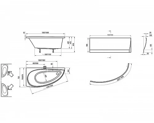 Заказать Акриловая ванна Ravak Avocado 160x75 R CH01000000 без гидромассажа в магазине сантехники Santeh-Crystal.ru