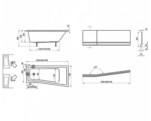 Заказать Акриловая ванна Ravak Be Happy II 160x75 R C971000000 без гидромассажа в магазине сантехники Santeh-Crystal.ru