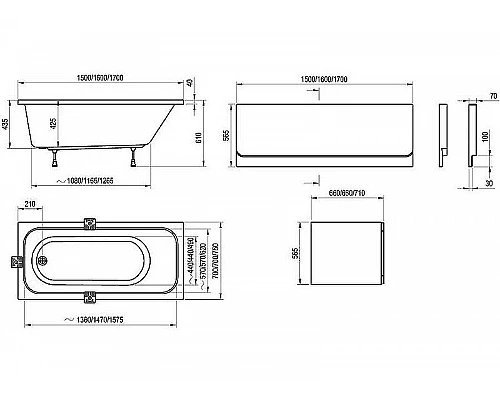 Купить Акриловая ванна Ravak Chrome 170x75 C741000000 без гидромассажа в магазине сантехники Santeh-Crystal.ru