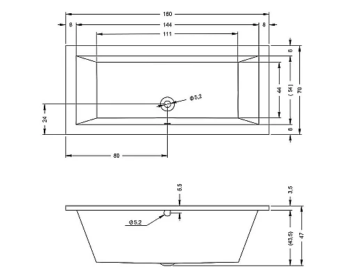 Заказать Акриловая ванна Riho Lusso 160x70 B013001005 (BA5700500000000) без гидромассажа в магазине сантехники Santeh-Crystal.ru