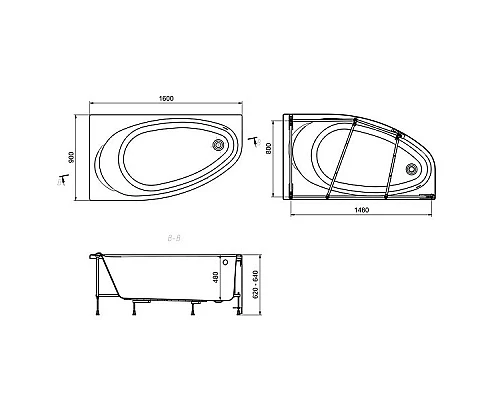 Заказать Акриловая ванна Roca Corfu 160x90 L 248573000 без гидромассажа в магазине сантехники Santeh-Crystal.ru