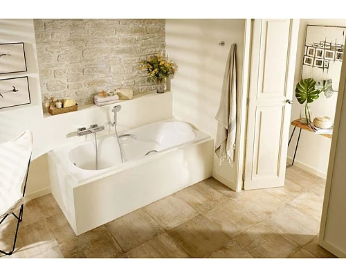 Приобрести Чугунная ванна Roca Haiti 150x80 2332G000R с отверстиями для ручек с антискользящим покрытием в магазине сантехники Santeh-Crystal.ru