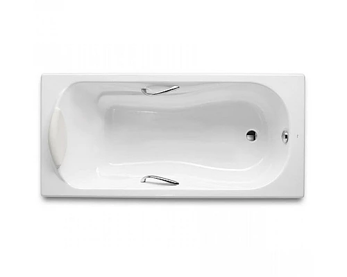 Приобрести Чугунная ванна Roca Haiti 150x80 2332G000R с отверстиями для ручек с антискользящим покрытием в магазине сантехники Santeh-Crystal.ru