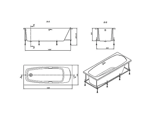 Приобрести Акриловая ванна Roca Sureste N 160x70 ZRU9302787 без гидромассажа в магазине сантехники Santeh-Crystal.ru
