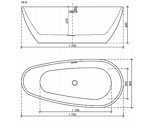 Заказать Акриловая ванна Sancos Avocado 170x80 FB18 без гидромассажа в магазине сантехники Santeh-Crystal.ru