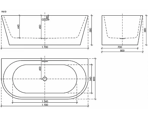 Приобрести Акриловая ванна Sancos First 170x80 FB10 без гидромассажа в магазине сантехники Santeh-Crystal.ru
