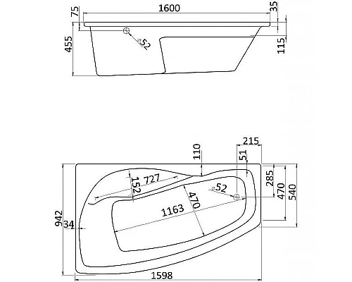 Купить Акриловая ванна Santek Майорка XL 160 L без гидромассажа L в магазине сантехники Santeh-Crystal.ru