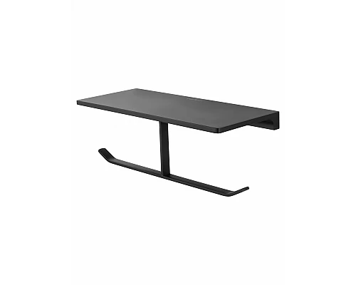 Двойной держатель для туалетной бумаги с полкой WONZON & WOGHAND ECLIPSE, Черный матовый (WW-9156-MB)