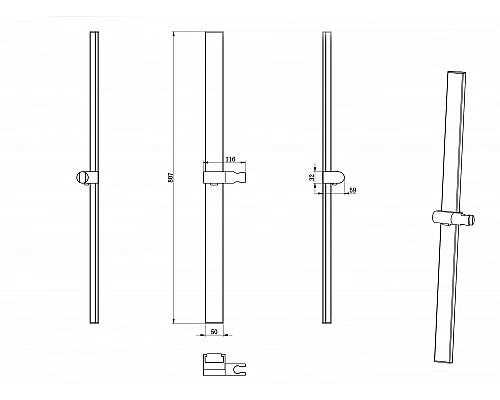 Душевая штанга WONZON & WOGHAND, Брашированное золото (WW-986210B-BG)