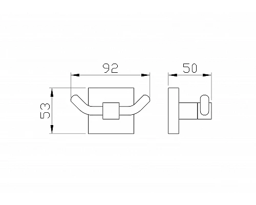 Купить Двойной крючок для ванной WONZON & WOGHAND, Хром (WW-8925) в магазине сантехники Santeh-Crystal.ru
