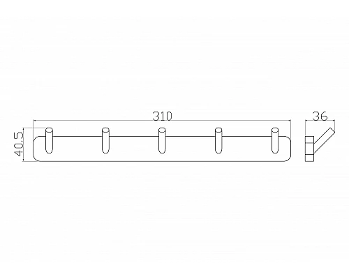 Заказать Вешалка с 5 крючками для ванной WONZON & WOGHAND, Хром (WW-6655) в магазине сантехники Santeh-Crystal.ru